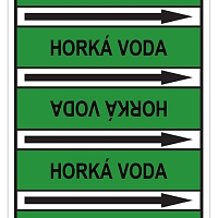 Značení potrubí, horká voda